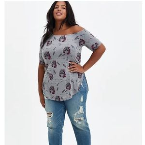 Torrid off the shoulder skull tunic 0x xl